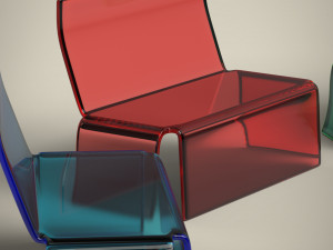 glass bench Model 3D