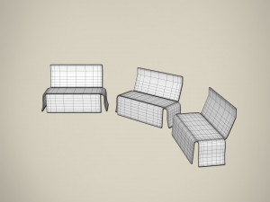 glass bench Model 3D