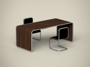 table and chair Modèle 3D