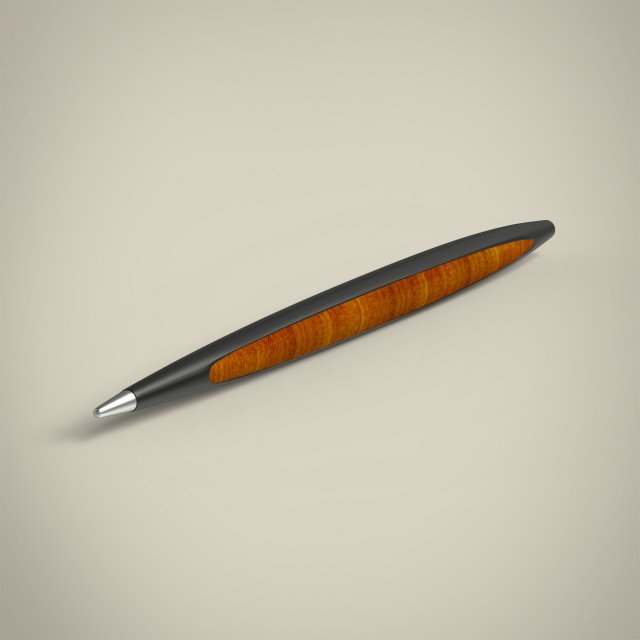 wooden pen 3Dモデル .c4d .max .obj .3ds .fbx .stl .blend 