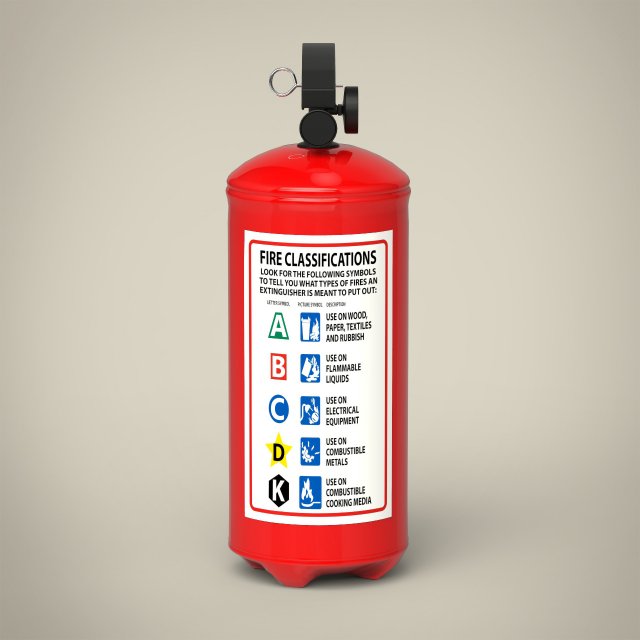 fire extinguisher 3D Модель .c4d .max .obj .3ds .fbx .stl .blend 