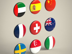 Flag Badges Collections Modèle 3D