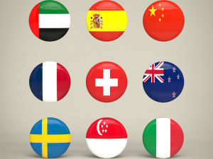 Flag Badges Collections 3D Model