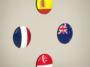Flag Badges Collections 3D Model