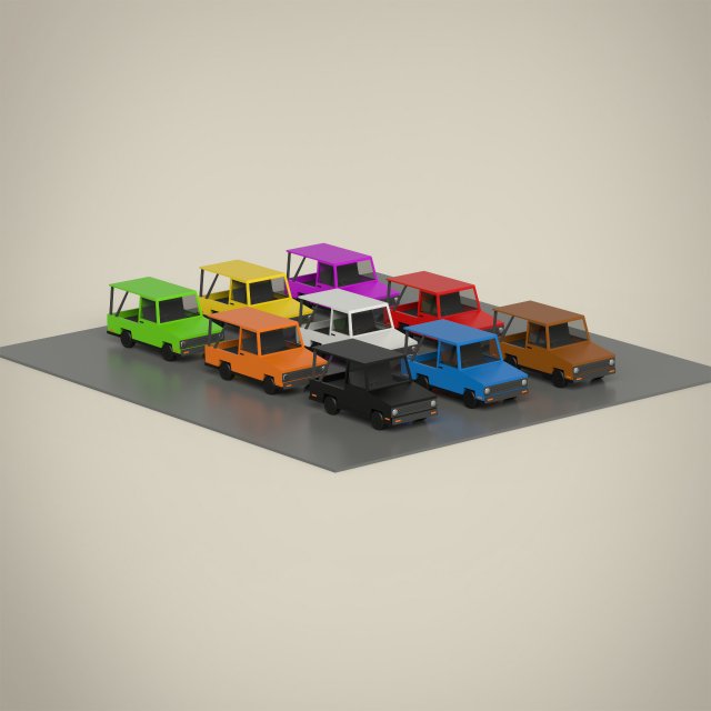Cartoon Car Collection 3Dモデル .c4d .max .obj .3ds .fbx .stl .blend 
