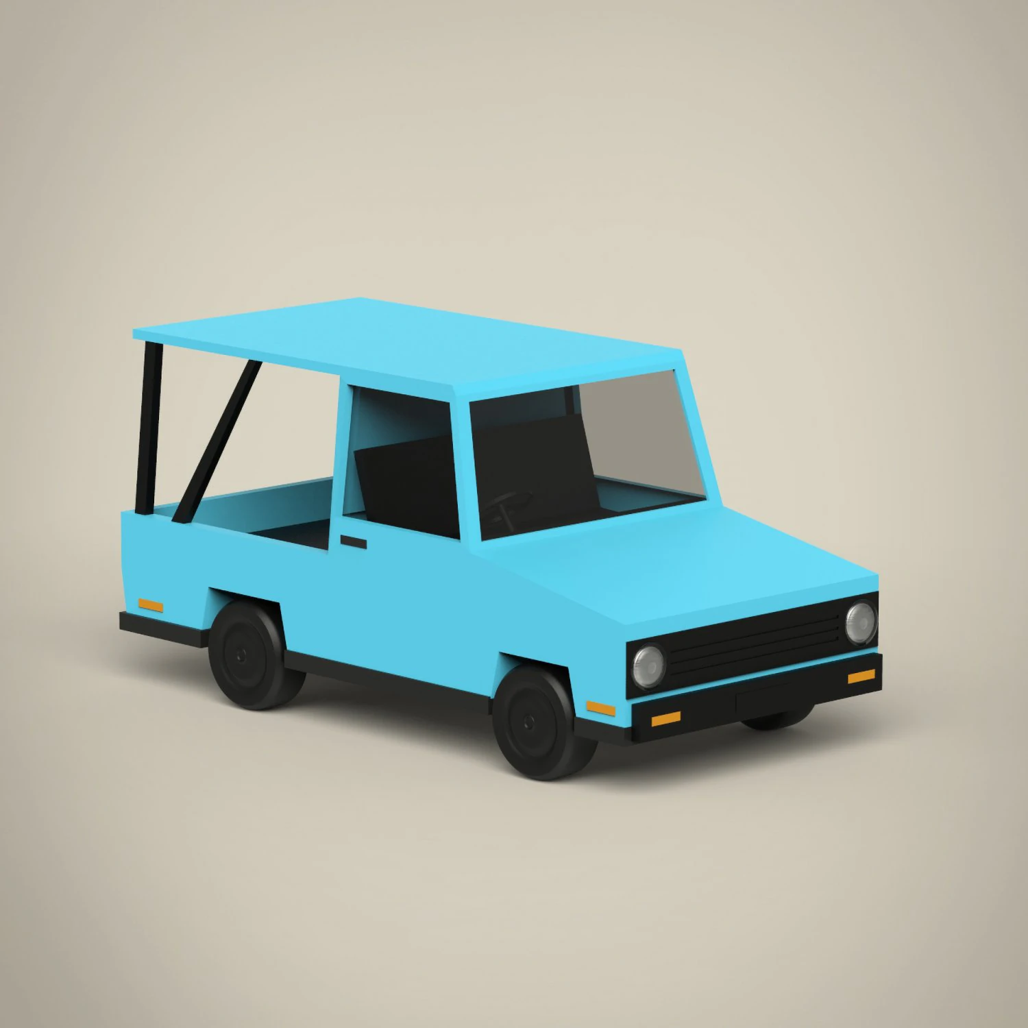 Cartoon car 3D Model .c4d .max .obj .3ds .fbx .stl .blend 