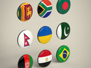 Flag Badges Collections Modèle 3D