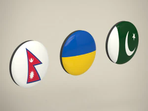 Flag Badges Collections 3D Model
