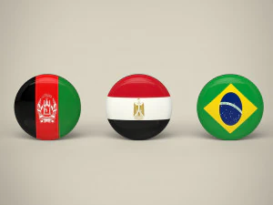 Flag Badges Collections 3D Model