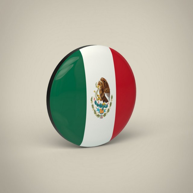 Mexico Badge 3D Модель .c4d .max .obj .3ds .fbx .stl .blend 