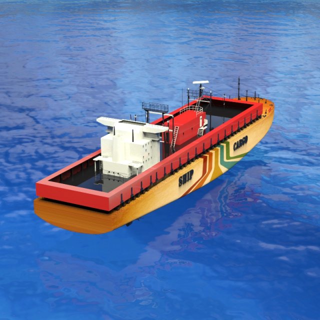 cargo ship 3D Модель .c4d .max .obj .3ds .fbx .stl .blend 