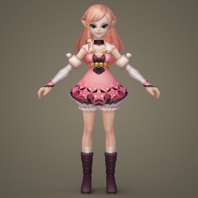 toon character kaitki 3D Model .c4d .max .obj .3ds .fbx .stl .blend 