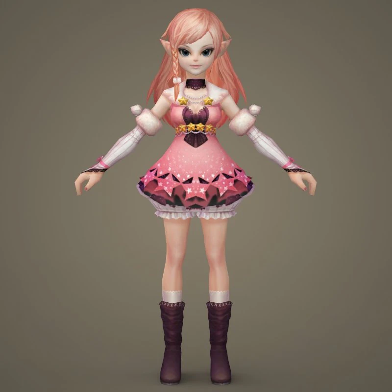 toon character kaitki 3D Model .c4d .max .obj .3ds .fbx .stl .blend