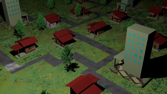 small city 3D Model .c4d .max .obj .3ds .fbx .stl .blend 