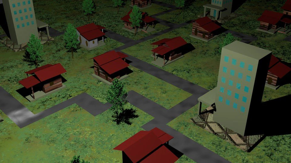 small city 3D Model .c4d .max .obj .3ds .fbx .stl .blend 