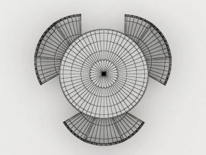 cafe round table set 3D Model