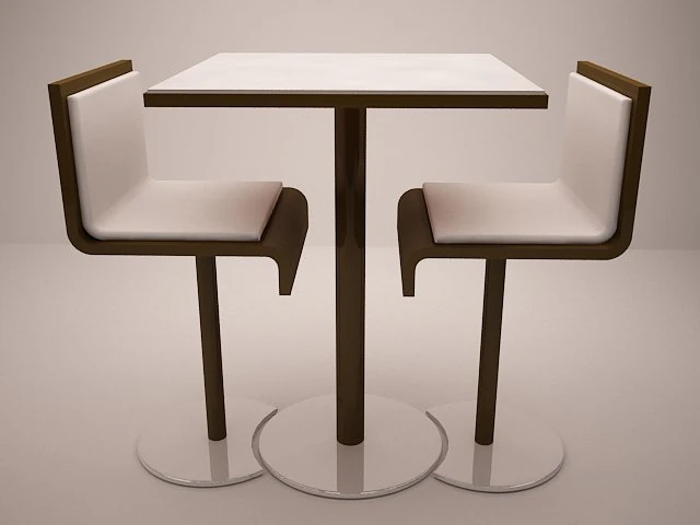 conjunto de cadeiras para caf&eacute; Modelo 3D .c4d .max .obj .3ds .fbx .stl .blend 