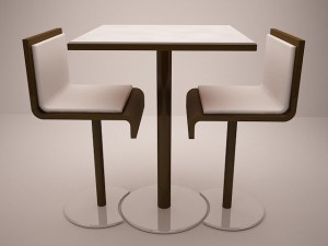 cafe chair set 3D मॉडल