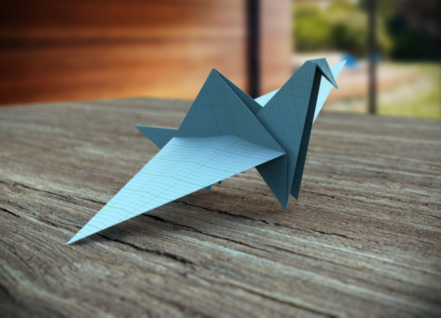 origami crane Model 3D .c4d .max .obj .3ds .fbx .stl .blend 