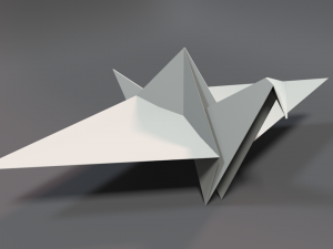 origami crane Model 3D
