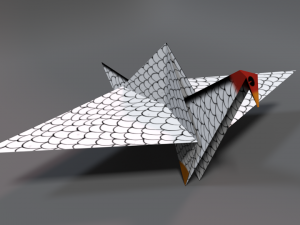 origami crane Model 3D