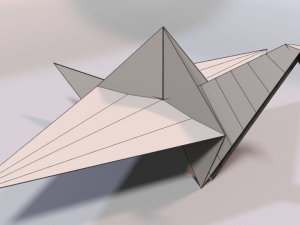 origami crane Model 3D