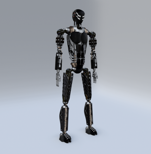 futuristic robot Model 3D .c4d .max .obj .3ds .fbx .stl .blend 