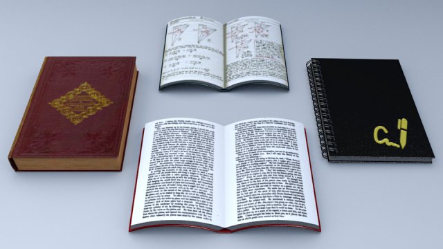 office books Modelo 3D .c4d .max .obj .3ds .fbx .stl .blend
