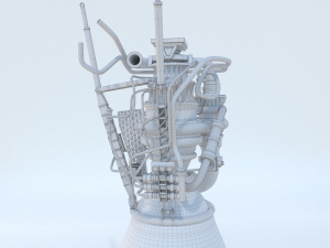 spacex raptor rocket engine Modello 3D
