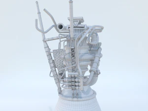 spacex raptor rocket engine 3D Model