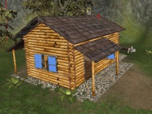 家の木材 3Dモデル