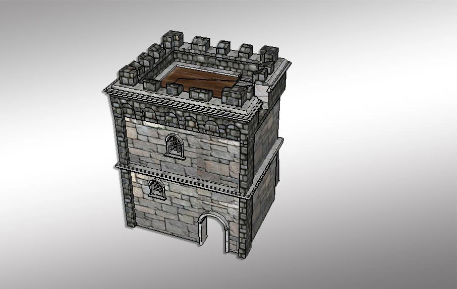 castle tower 3D Model .c4d .max .obj .3ds .fbx .stl .blend 