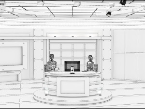Virtual TV Studio News Set 27 3D 모델
