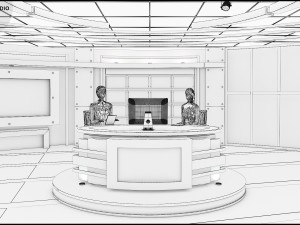 Virtual TV Studio News Set 27 3D 모델