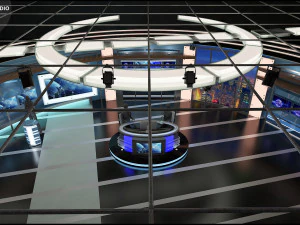 Virtual TV Studio News Set 27 3D Model