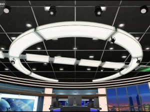 Virtual TV Studio News Set 27 3D Model