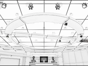 Virtual TV Studio News Set 27 3D Model