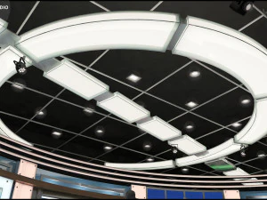 Virtual TV Studio News Set 27 3D Model