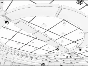 Virtual TV Studio News Set 27 3D Model