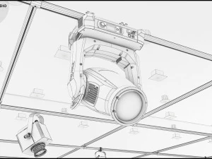 Virtual TV Studio News Set 27 3D Model