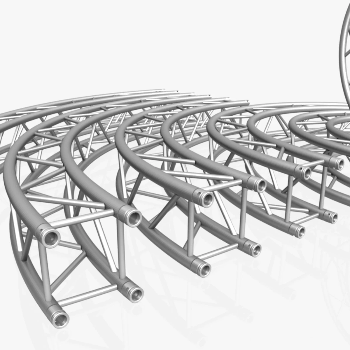 circle square truss modular collection - 10 pcs modular 3D Model .c4d .max .obj .3ds .fbx .stl .blend 