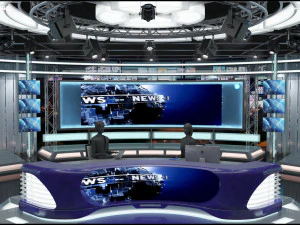 Virtual TV Studio News Set 1 3D Model