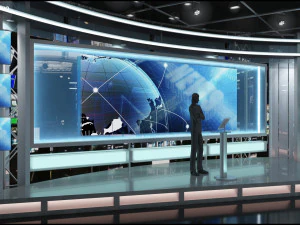 Virtual TV Studio News Set 1 3D Model