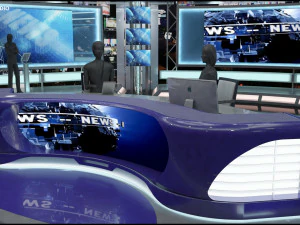 Virtual TV Studio News Set 1 3D Model
