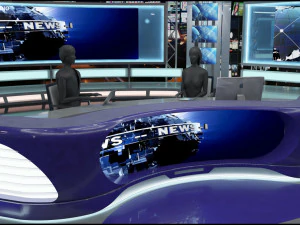 Virtual TV Studio News Set 1 3D Model