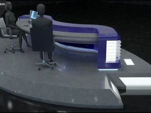 Virtual TV Studio News Set 1 3D Model