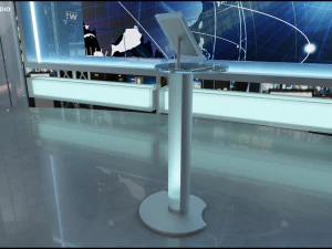 Virtual TV Studio News Set 1 3D Model