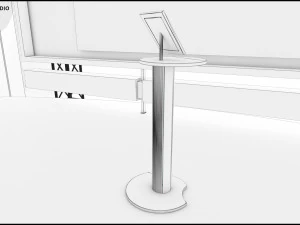 Virtual TV Studio News Set 1 3D Model