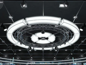 Virtual TV Studio News Set 1 3D Model