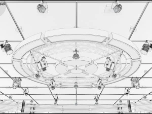 Virtual TV Studio News Set 1 3D Model